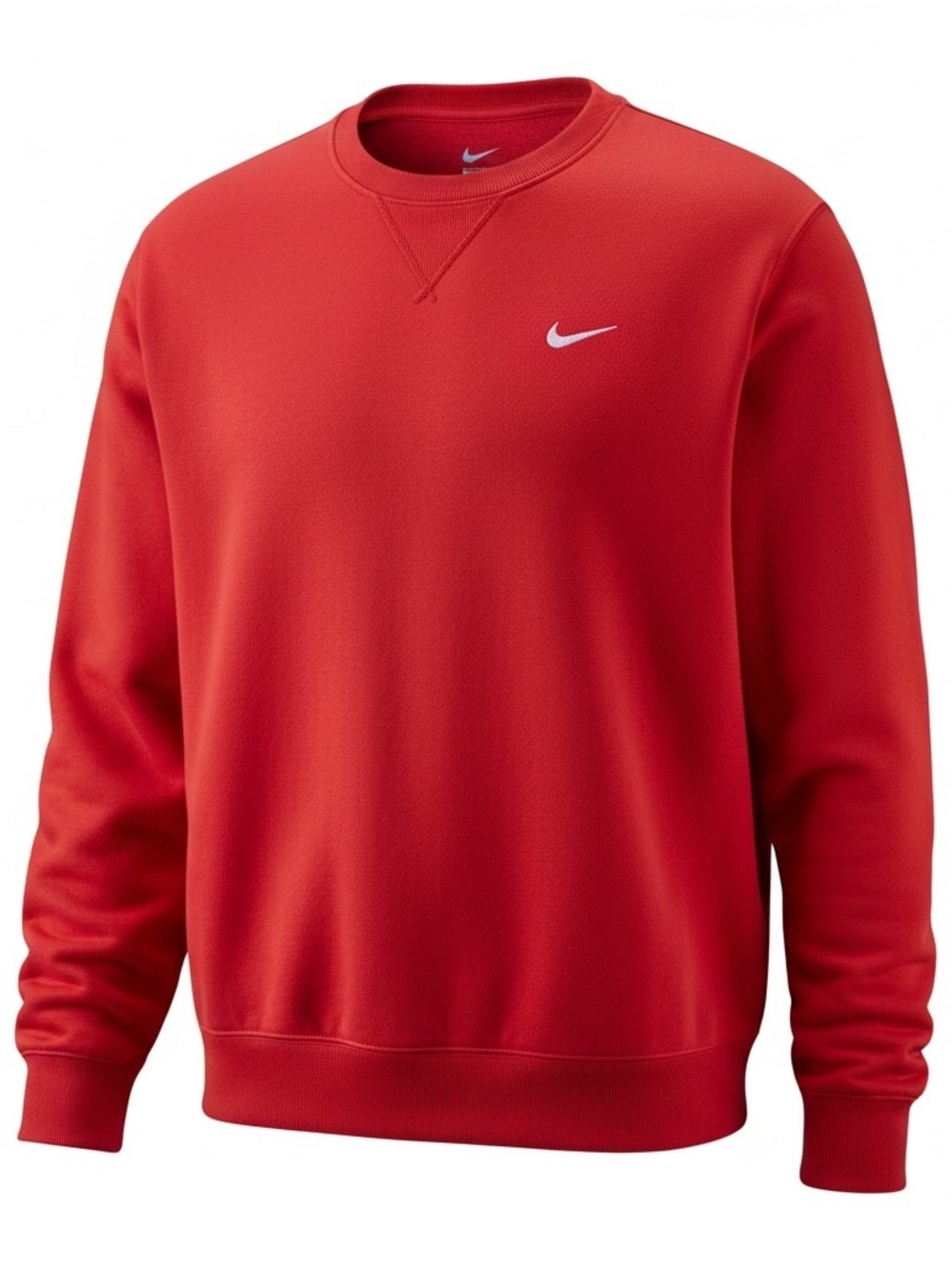 Vintage Nike “ The Athletic Department.” Red Mini Swoosh Crewneck Sweatshirt -